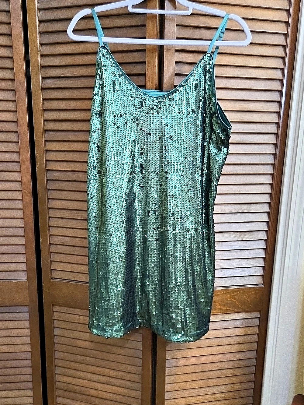 Allegra K Sequin Mini Dress in Green Large Like New